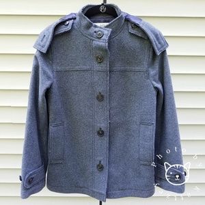 Hh_Hhh Hilfiger Wool Blend Coat Detachable Hood